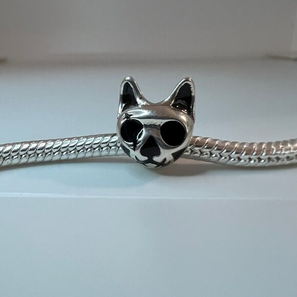 Halloween Cat Pandora Compatible S925 Sterling Silver Charm - Picture 2 of 7